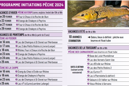 Programme de nos stages de pêche 2024 !